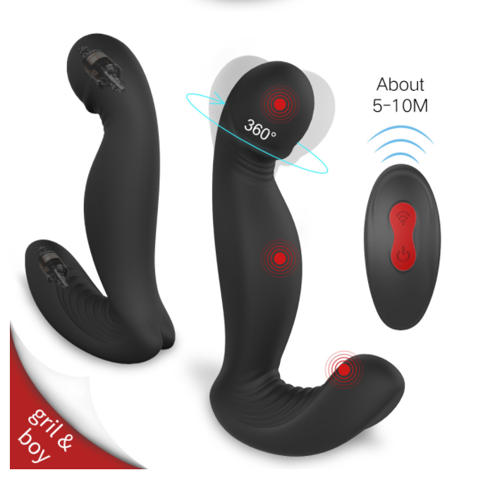 Remote Control Prostate Massager with Vibrating Plug
