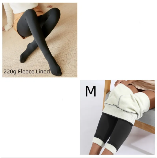 Fleece-Lined Sheer Tights
