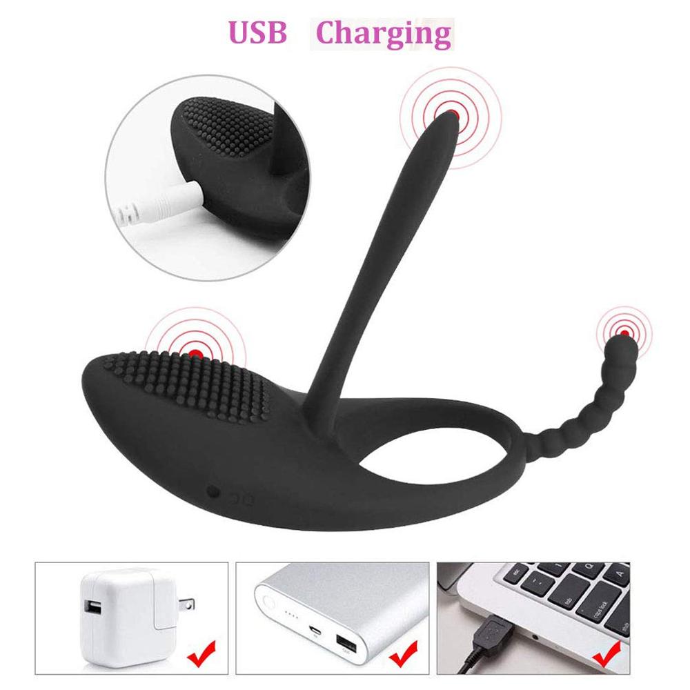 Vibrating Prostate Massager and Cock Ring for Couples