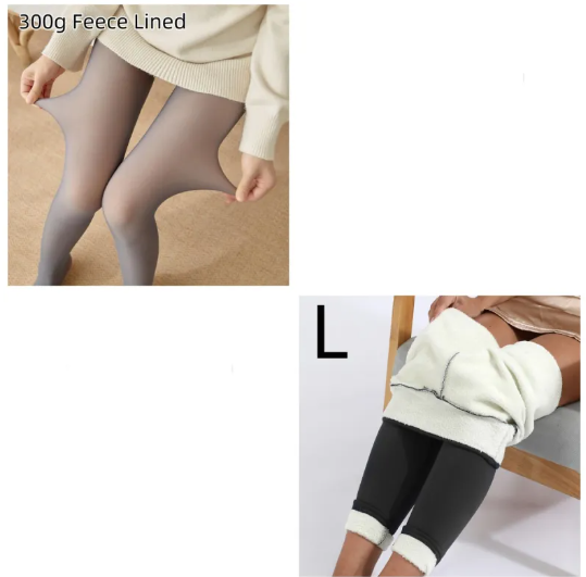 Fleece-Lined Sheer Tights