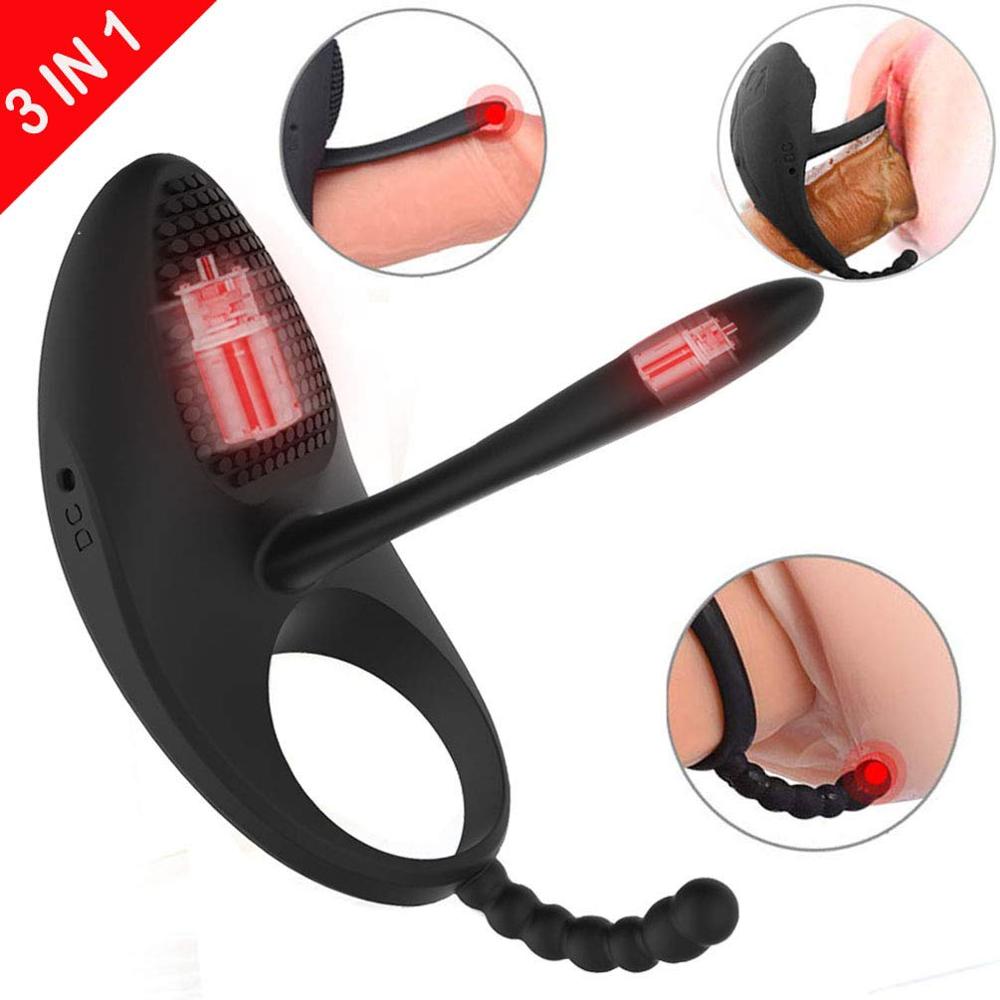 Vibrating Prostate Massager and Cock Ring for Couples
