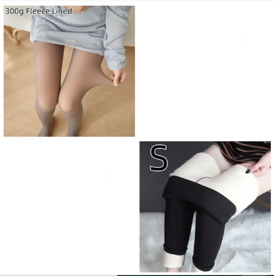 Fleece-Lined Sheer Tights