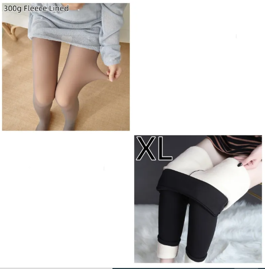 Fleece-Lined Sheer Tights